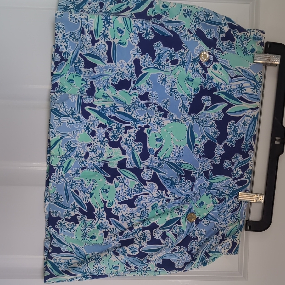 Lilly Pulitzer Blue and Green Floral Skort